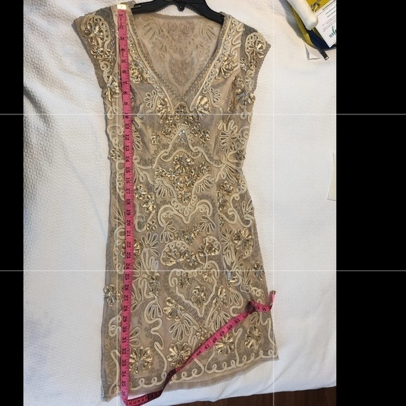 Sue Wong Beige Cocktail Dress Size 6 - Picture 10 of 16